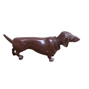 Vintage Brown Dachshund Bobblehead Dog Celluloid Figurine